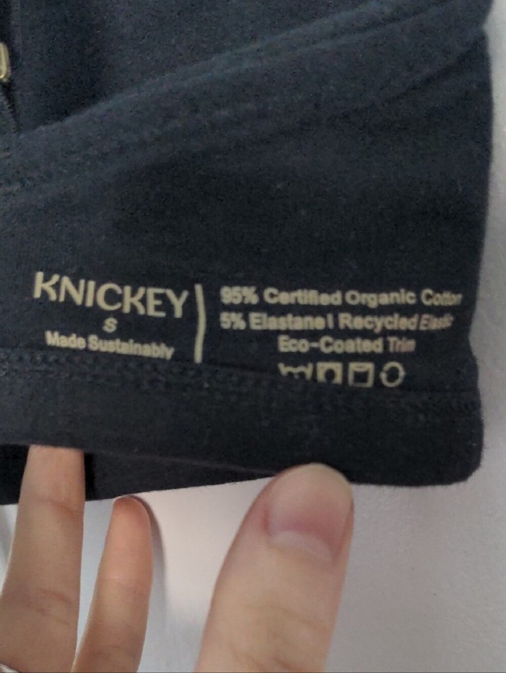 Small Like New Knickey Organic Cotton Black Soft Bralette with Light Support - Picture 2 of 2